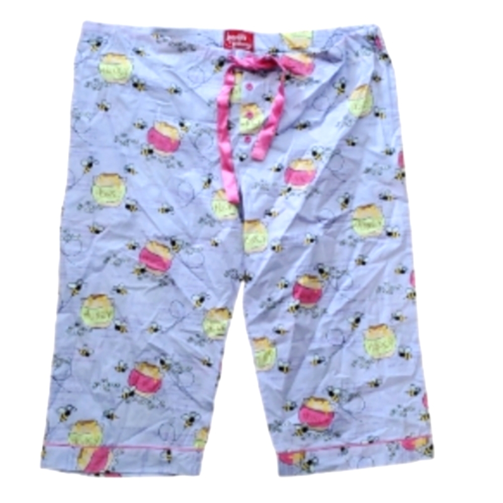 Frankie‎ & Johnny Honey Bees Lavender Purple Cropped Pajama Pants Size Large